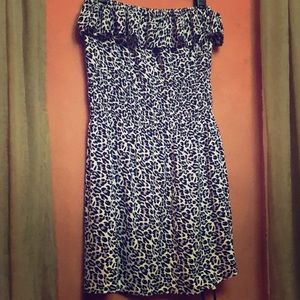 Leopard print tube mini dress